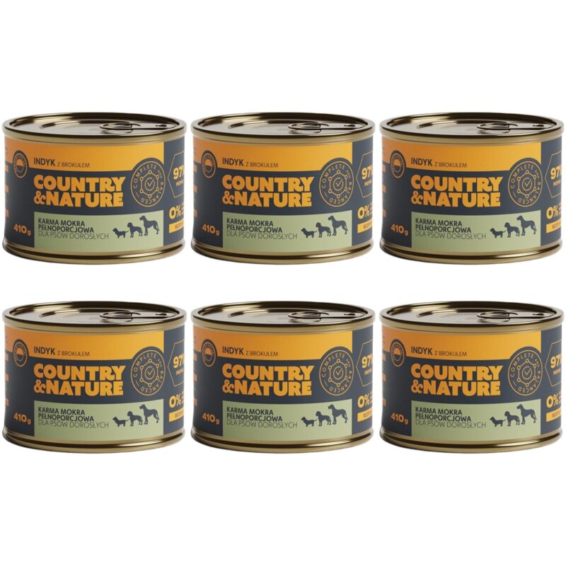 Karma dla psa COUNTRY & NATURE Indyk z brokułem 6 x 410 g