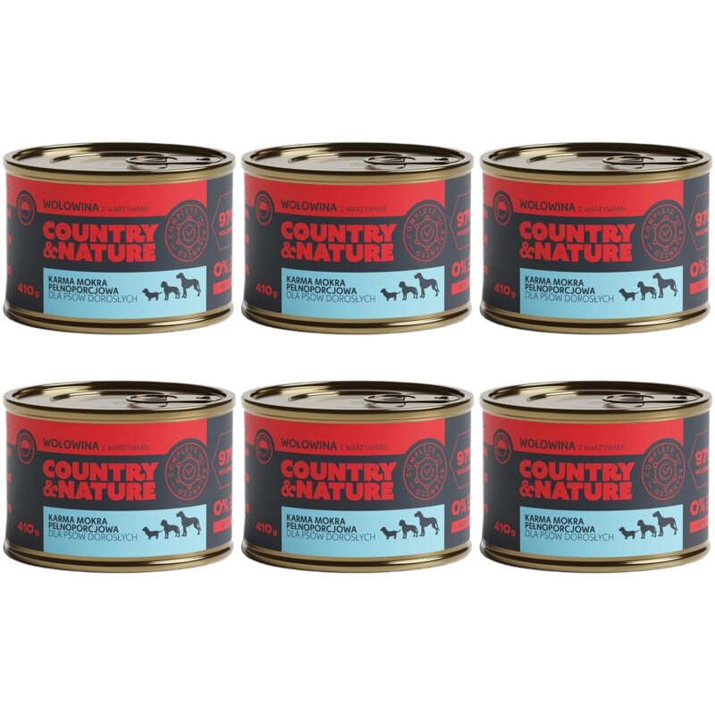 Karma dla psa COUNTRY & NATURE Wołowina z warzywami 6 x 410 g
