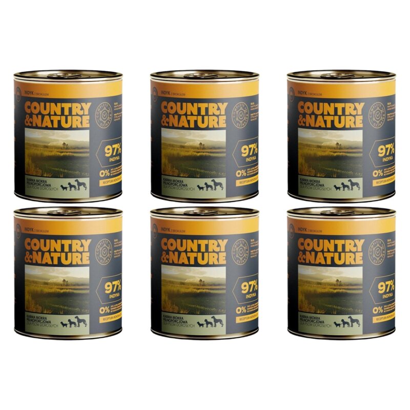 Karma dla psa COUNTRY & NATURE Indyk z brokułem 6 x 850 g