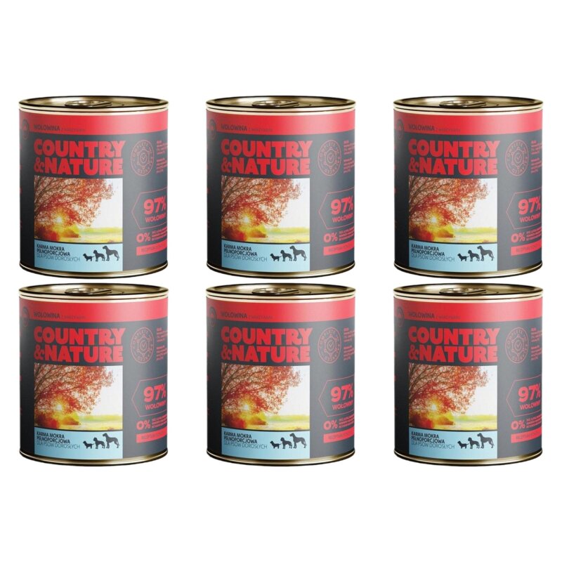 Karma dla psa COUNTRY & NATURE Wołowina z warzywami 6 x 850 g