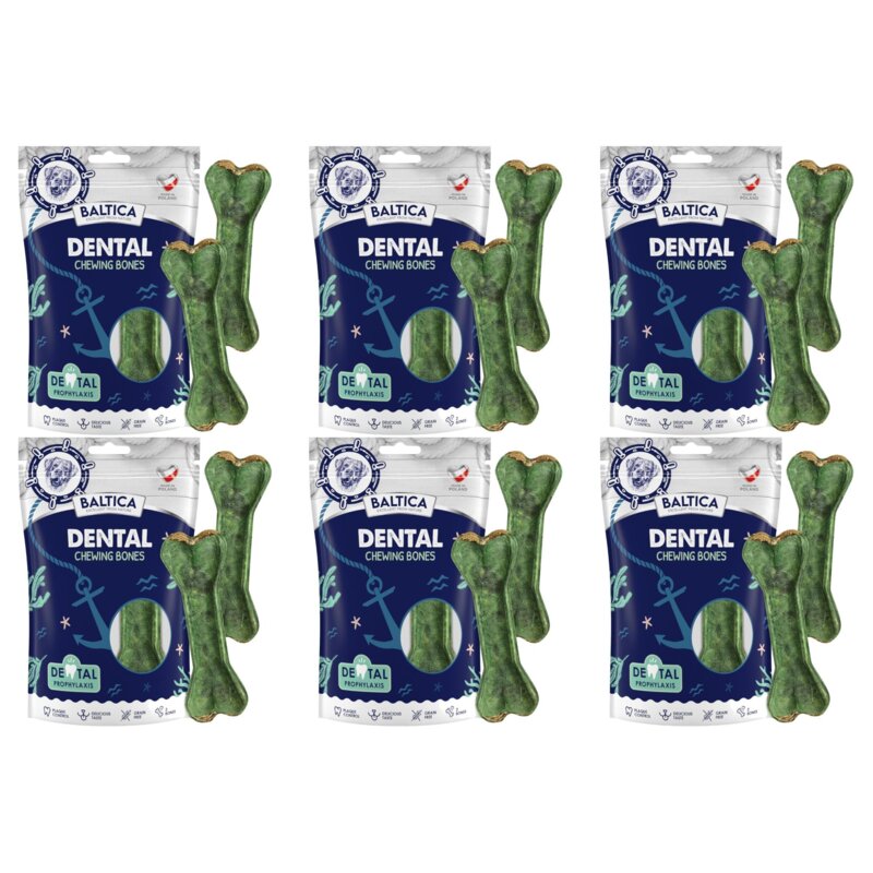 Przysmak dla psa BALTICA Dental Chewing Kość z wołowiną i szałwią 6 x 140 g