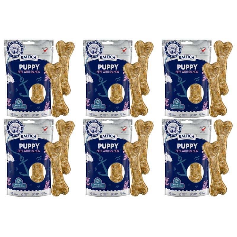 Przysmak dla psa BALTICA Puppy Kość z wołowiną i łososiem 6 x 140 g