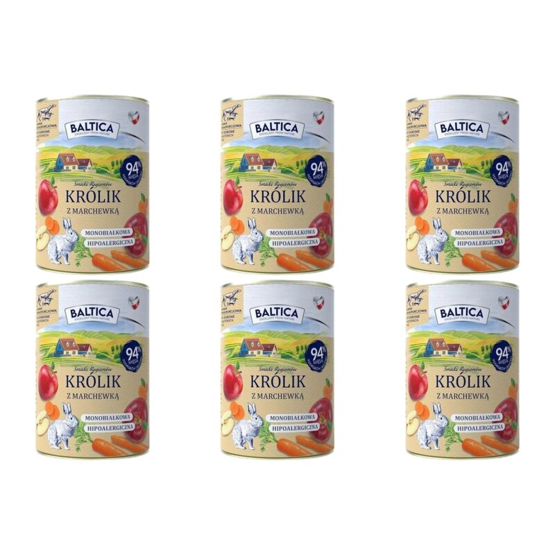 Karma dla psa BALTICA Smaki Regionów Królik z marchewką 6 x 400 g