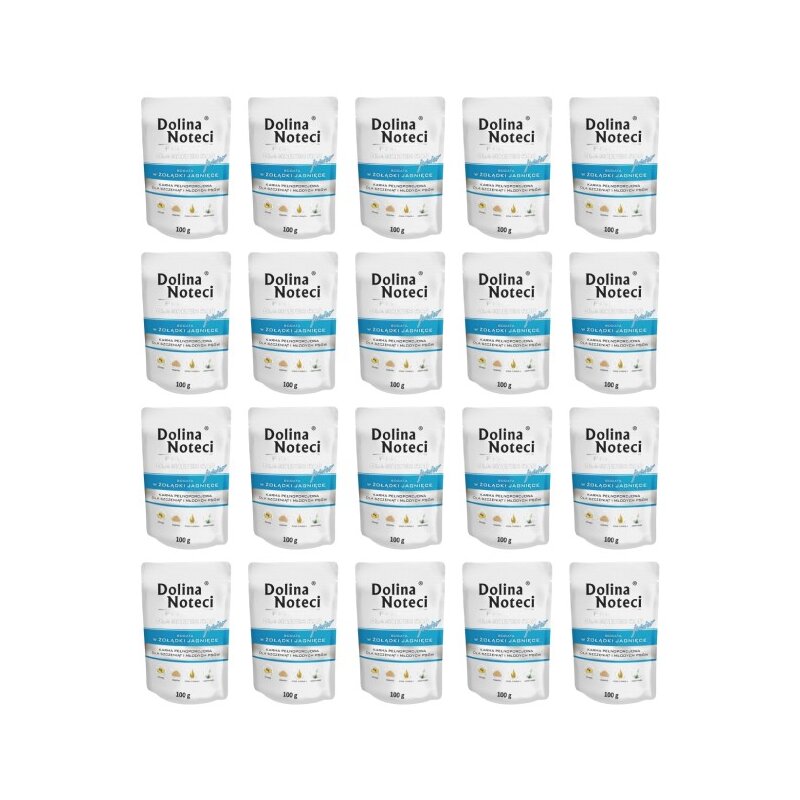 Karma dla psa DOLINA NOTECI Premium Junior bogata w żołądki jagnięce 20 x 100 g
