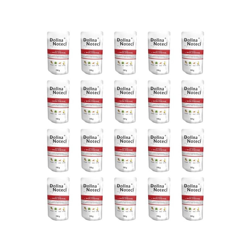 Karma dla psa DOLINA NOTECI Premium bogata w wołowinę 20 x 150 g