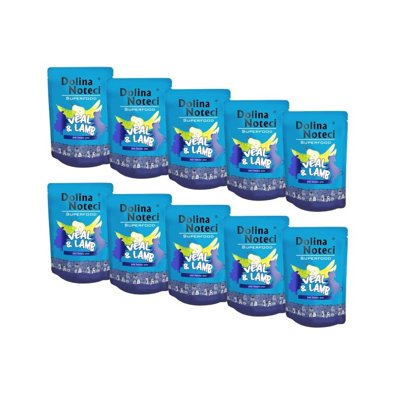 Karma dla psa DOLINA NOTECI Superfood z cielęciną i jagnięciną 10 x 300 g