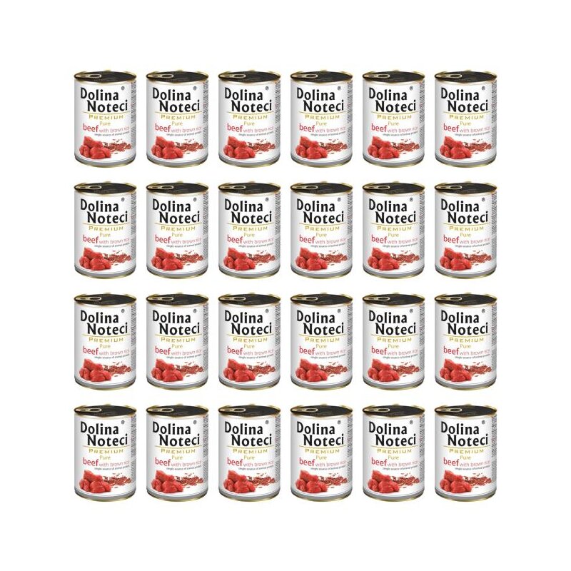 Karma dla psa DOLINA NOTECI Premium Pure bogata w wołowinę z ryżem 24 x 400 g