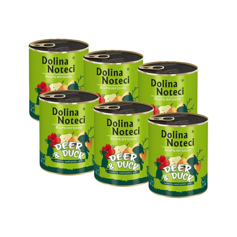 Karma dla psa DOLINA NOTECI Superfood z jeleniem i kaczką 6 x 800 g