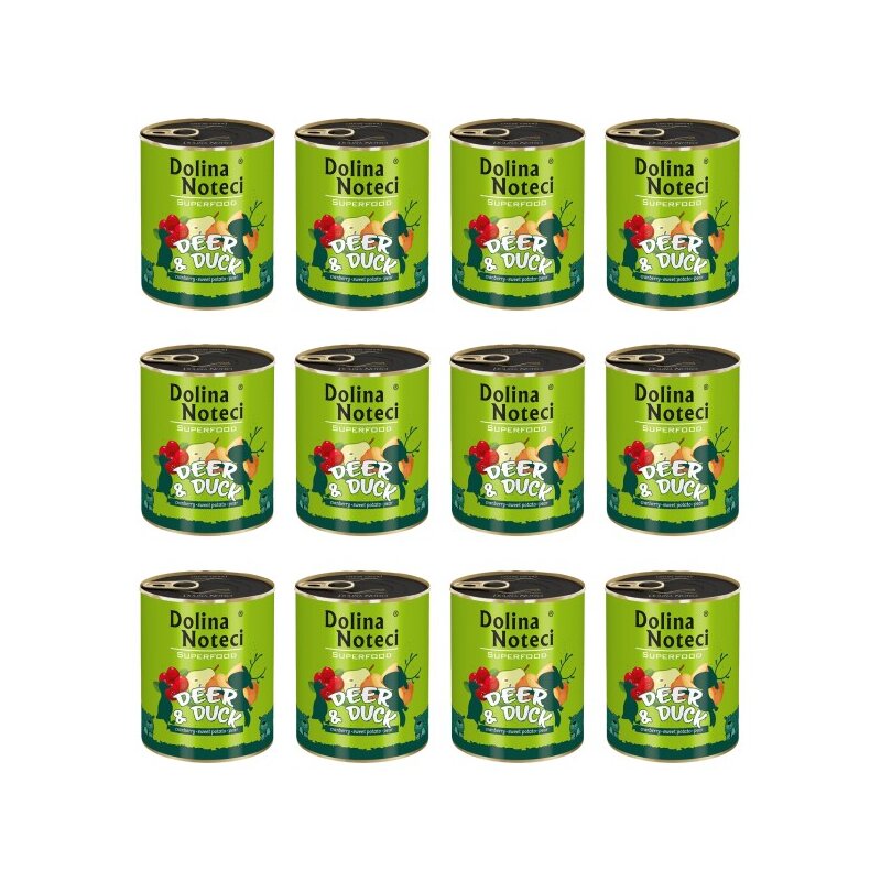 Karma dla psa DOLINA NOTECI Superfood z jeleniem i kaczką 12 x 800 g