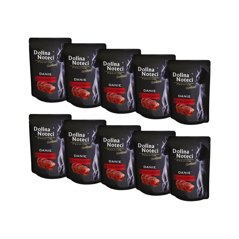 Karma dla kota DOLINA NOTECI Premium Sterilised Danie z wołowiny 10 x 85 g