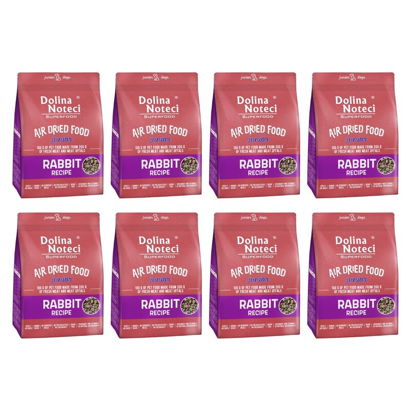 Karma dla psa suszona DOLINA NOTECI Superfood Junior Danie z królika 8 x 1 kg