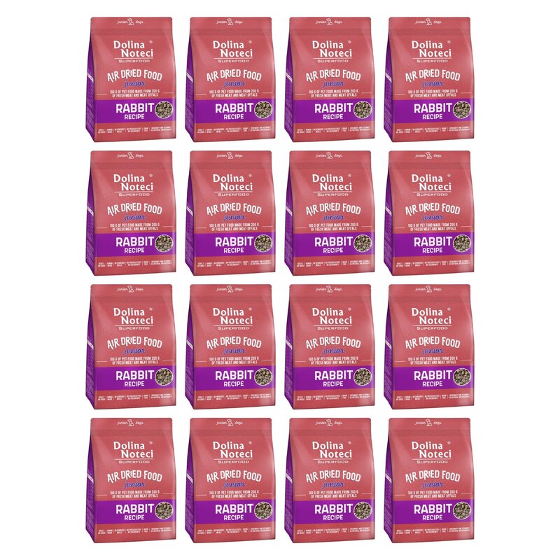 Karma dla psa suszona DOLINA NOTECI Superfood Junior Danie z królika 16 x 1 kg