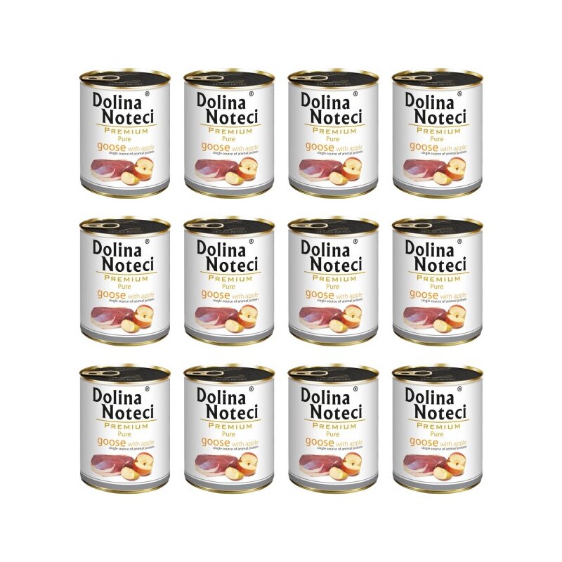 Karma dla psa DOLINA NOTECI Premium Pure bogata w gęś z jabłkiem 12 x 800 g