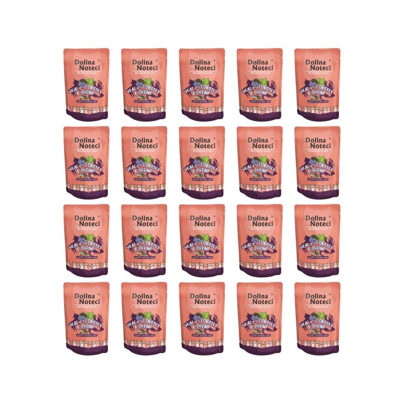 Karma dla kota DOLINA NOTECI Superfood z cielęciną z homarem i krewetkami 20 x 85 g