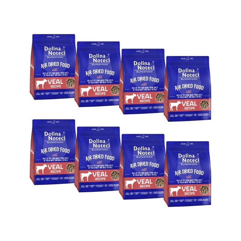 Karma dla kota suszona DOLINA NOTECI Superfood z cielęciny 8 x 1 kg