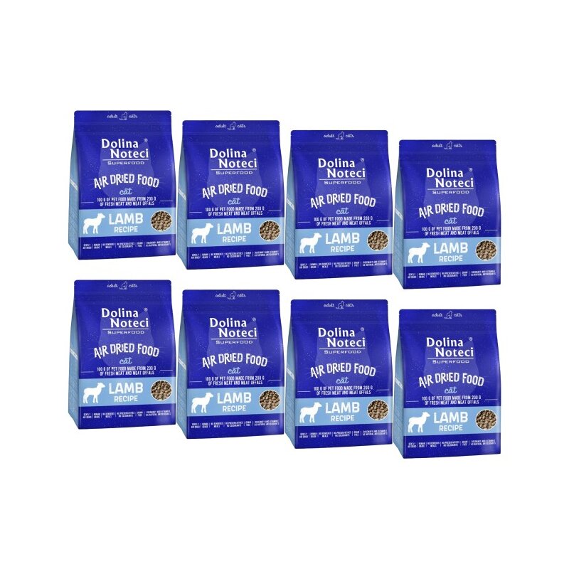 Karma dla kota suszona DOLINA NOTECI Superfood z jagnięciny 8 x 1 kg