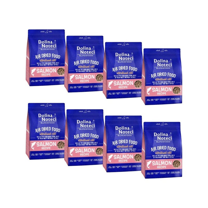 Karma dla kota suszona DOLINA NOTECI Superfood Sterilised z łososia 8 x 1 kg