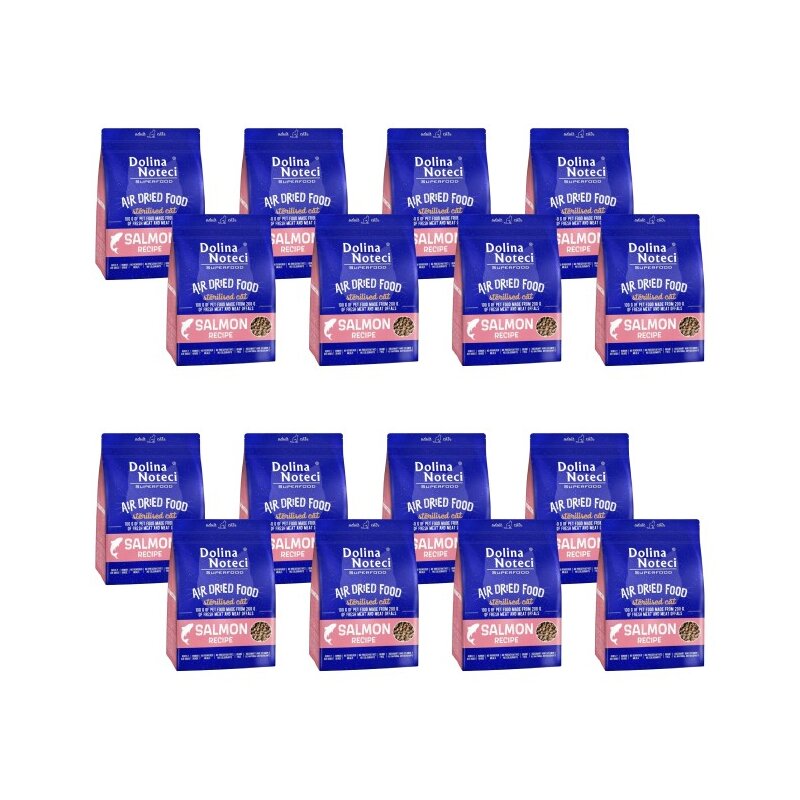 Karma dla kota suszona DOLINA NOTECI Superfood Sterilised z łososia 16 x 1 kg