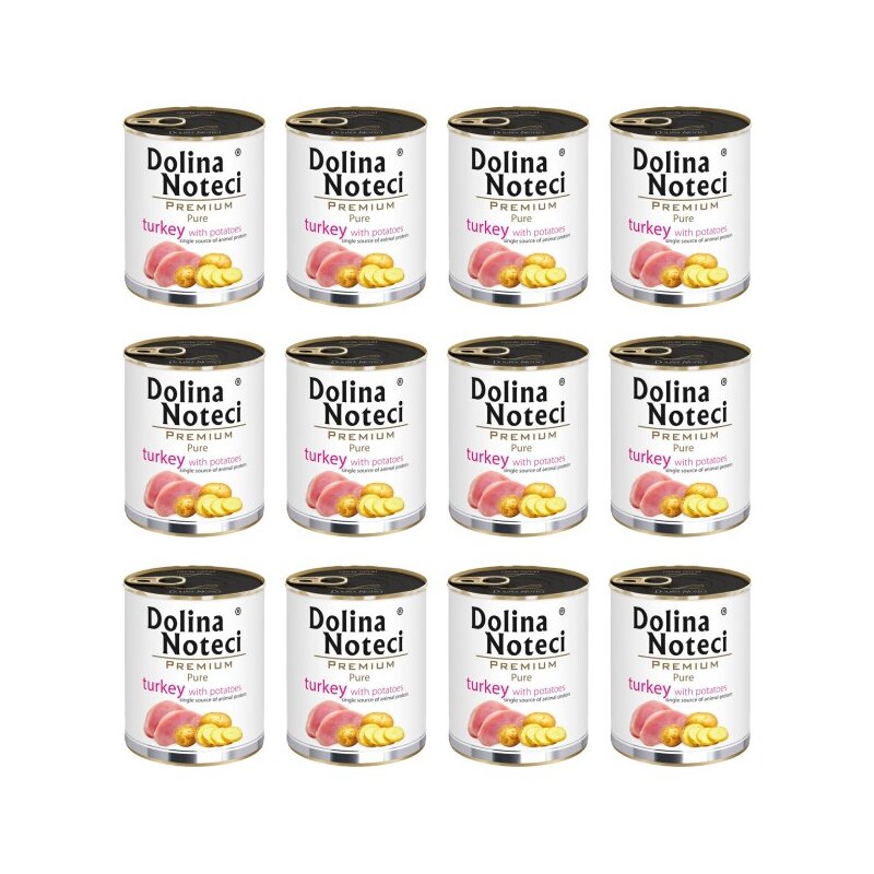 Karma dla psa DOLINA NOTECI Premium Pure bogata w indyka z ziemniakami 12 x 800 g