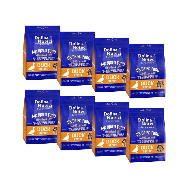 Karma dla kota suszona DOLINA NOTECI Superfood Sterilised z kaczki 8 x 1 kg