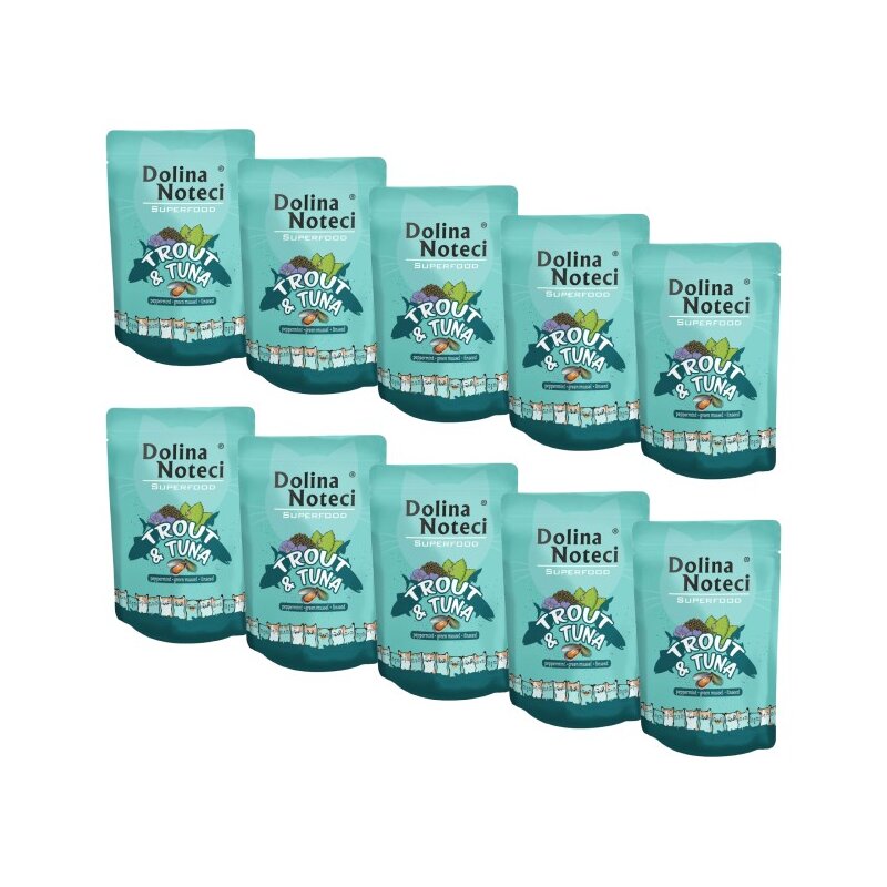 Karma dla kota DOLINA NOTECI Superfood z pstrągiem i tuńczykiem 10 x 85 g