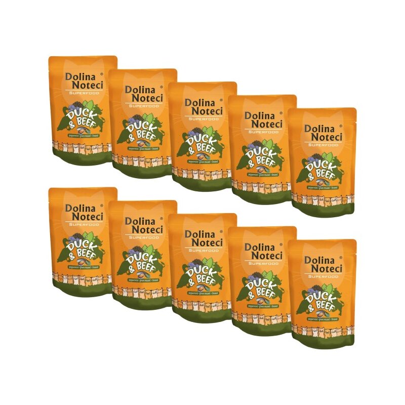 Karma dla kota DOLINA NOTECI Superfood z kaczką i wołowiną 10 x 85 g