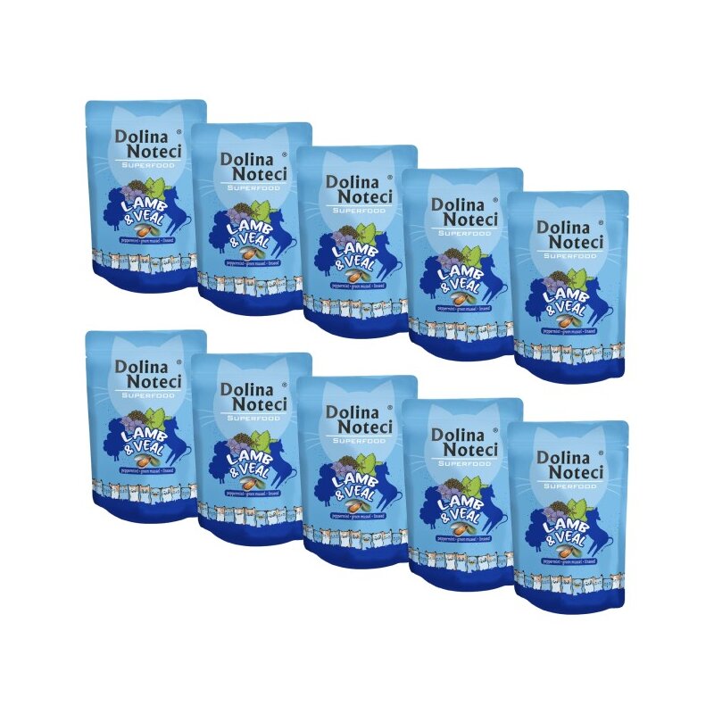 Karma dla kota DOLINA NOTECI Superfood z jagnięciną i cielęciną 10 x 85 g