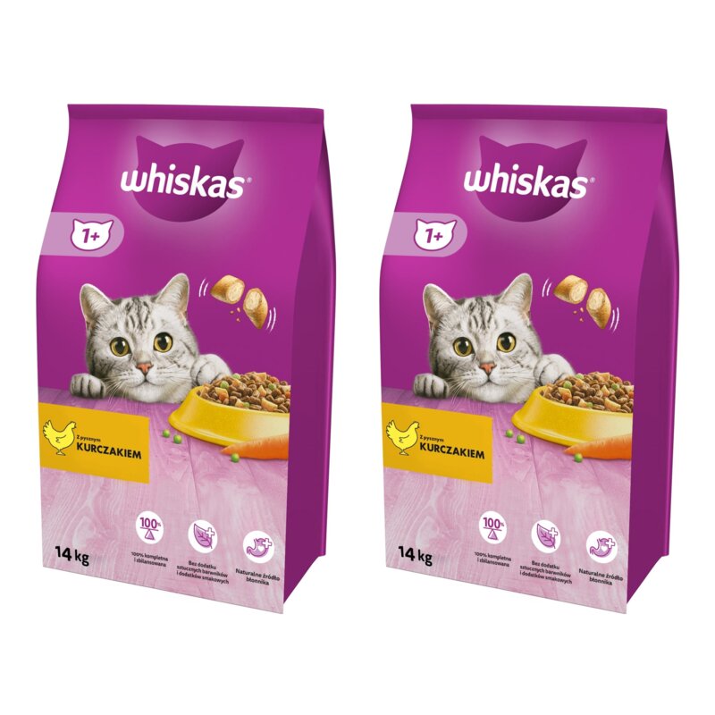 Karma dla kota WHISKAS Kurczak 2 x 14 kg