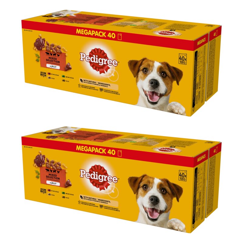 Karma dla psa PEDIGREE Adult Mix smaków w galaretce (80 x 100 g)