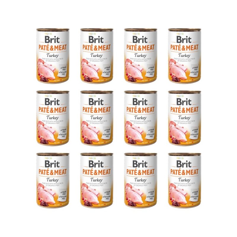 Karma dla psa BRIT Paté & Meat Indyk 12 x 400 g