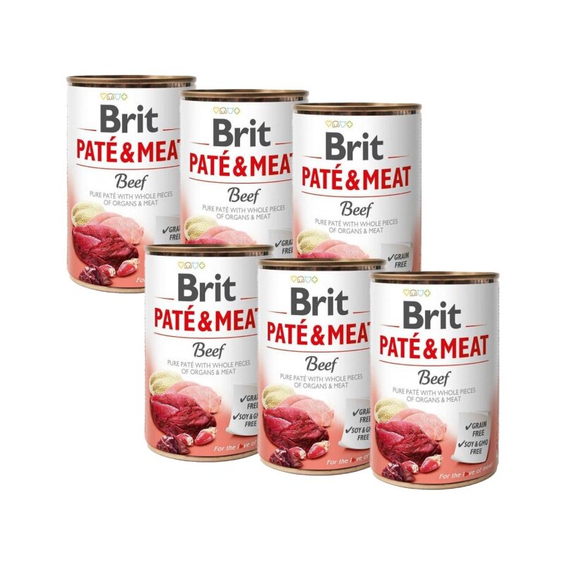 Karma dla psa BRIT Paté & Meat Wołowina 6 x 400 g