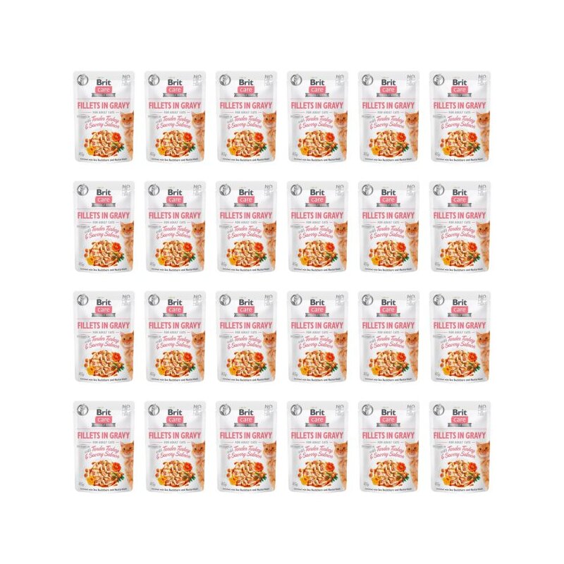 Karma dla kota BRIT Care Fillets In Gravy Indyk z łososiem 24 x 85 g