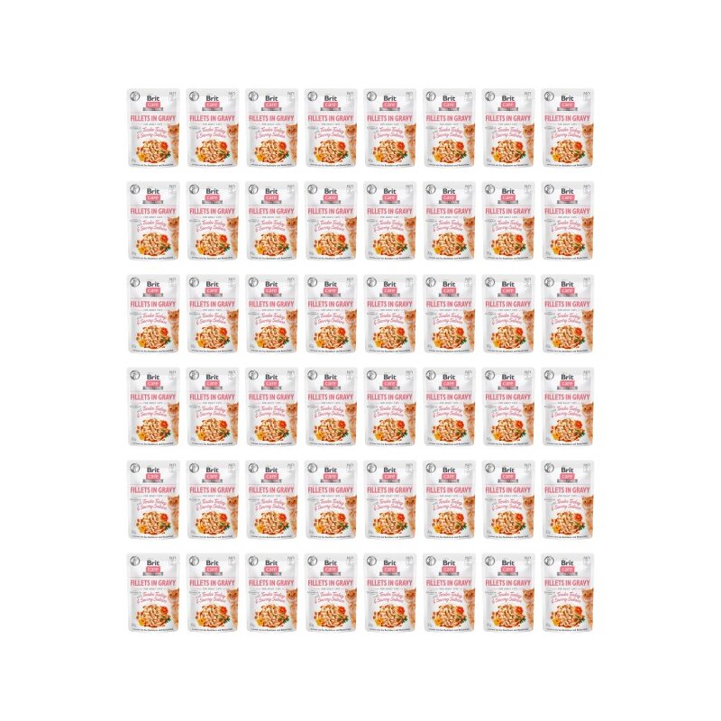 Karma dla kota BRIT Care Fillets In Gravy Indyk z łososiem 48 x 85 g