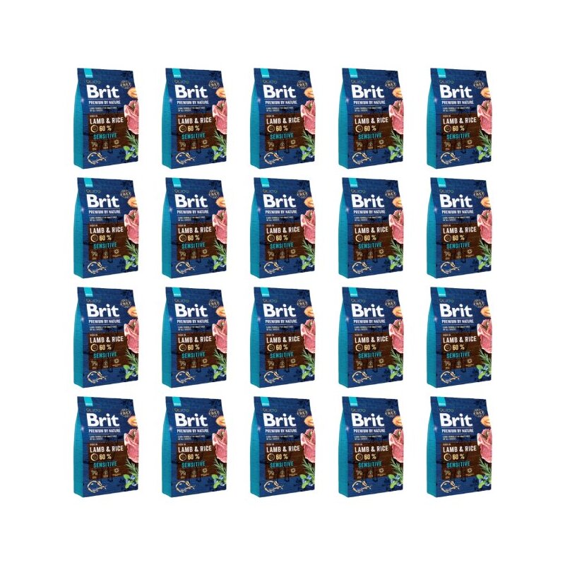 Karma dla psa BRIT Premium by Nature Sensitive Jagnięcina z ryżem 20 x 1 kg