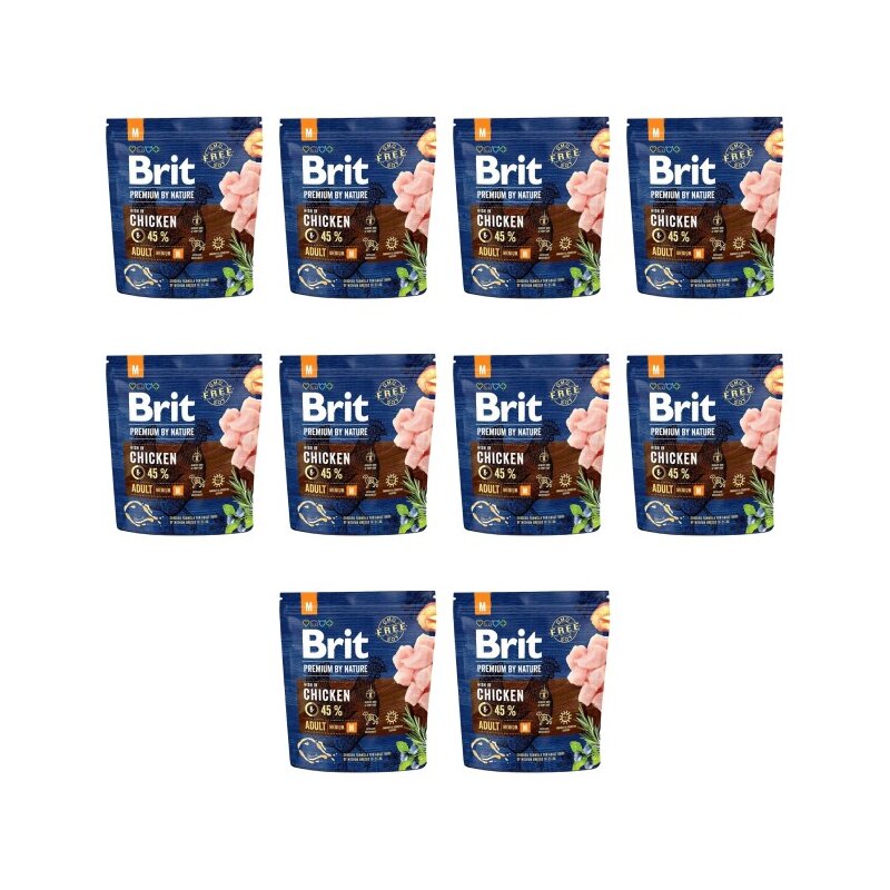 Karma dla psa BRIT Premium By Nature Kurczak 10 x 1 kg