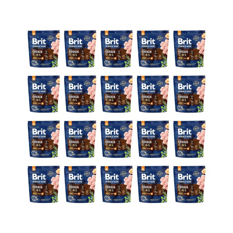 Karma dla psa BRIT Premium By Nature Kurczak 20 x 1 kg