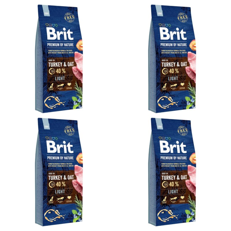 Karma dla psa BRIT Premium By Nature Light Indyk z owsem 4 x 15 kg