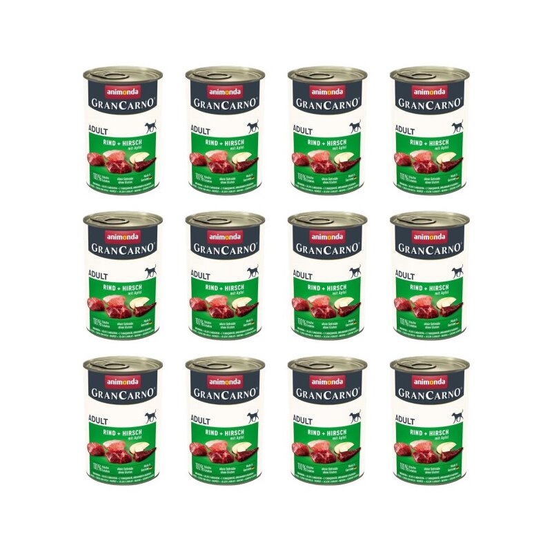Karma dla psa ANIMONDA GranCarno Wołowina z jeleniem i jabłkiem 12 x 400 g