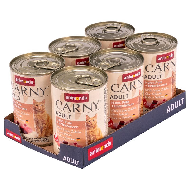 Karma dla kota ANIMONDA Carny Kurczak z indykiem i kaczymi sercami 6 x 400 g