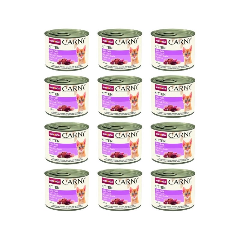 Karma dla kota ANIMONDA Carny Kitten Pasztet Wołowina z kurczakiem 12 x 200 g