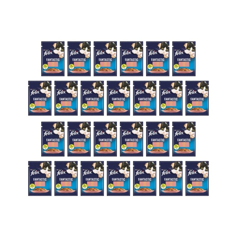 Karma dla kota FELIX Fantastic Łosoś 26 x 85 g