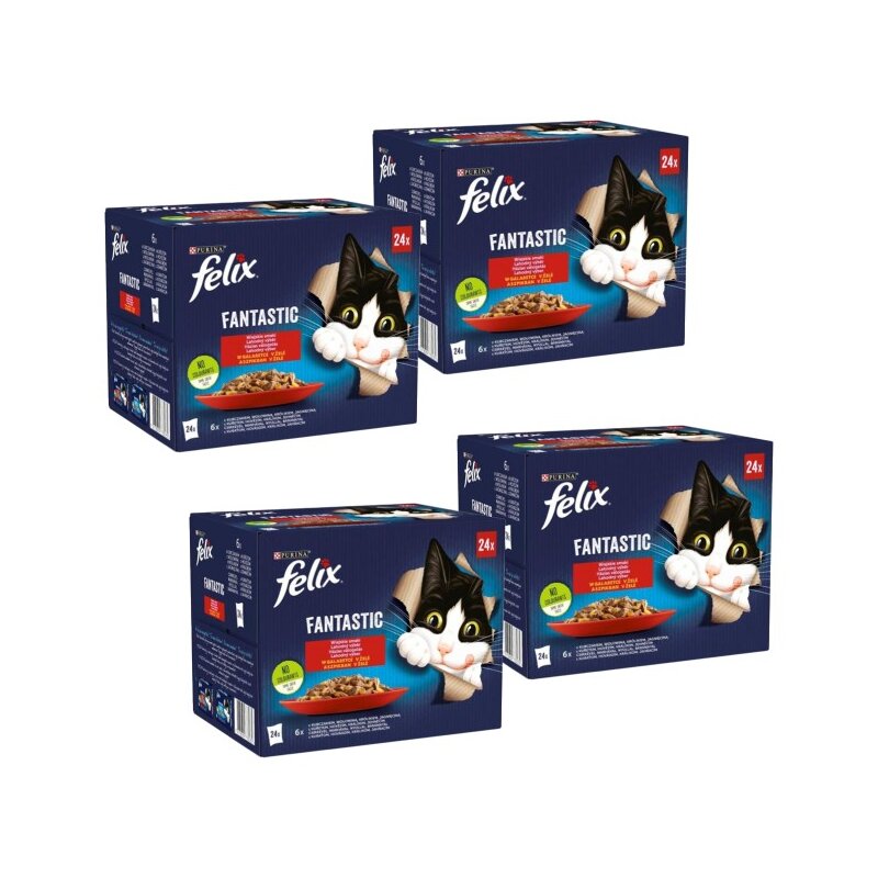 Karma dla kota FELIX Fantastic Wiejskie smaki (96 x 85 g)