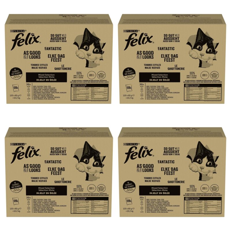 Karma dla kota FELIX Jumbopack Mix smaków w galaretce (480 x 85 g)