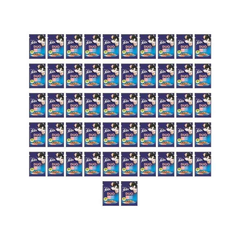 Karma dla kota FELIX Fantastic Duo Łosoś z sardynkami w galaretce 52 x 85 g