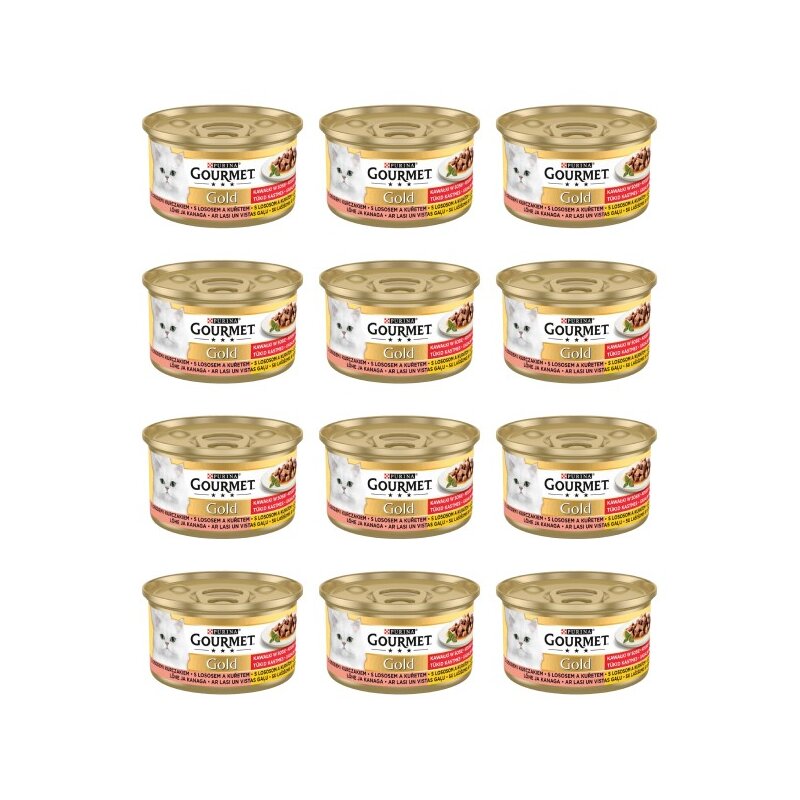 Karma dla kota GOURMET Gold Łosoś i Kurczak 12 x 85 g