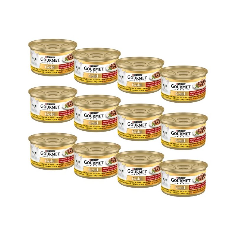 Karma dla kota GOURMET Gold Kurczak i wątróbka 12 x 85 g