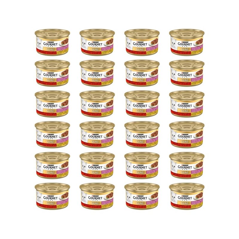 Karma dla kota GOURMET Gold Podwójna przyjemność Wołowina i Kurczak 24 x 85 g