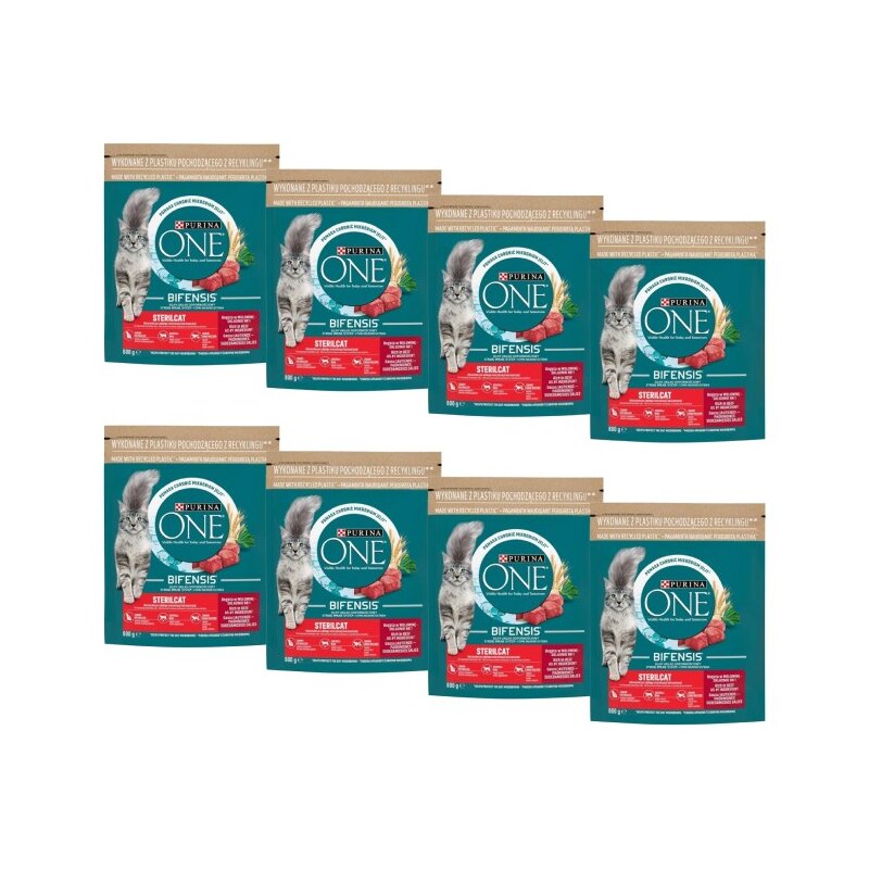 Karma dla kota PURINA ONE Sterilcat Wołowina & Pszenica 8 x 800 g