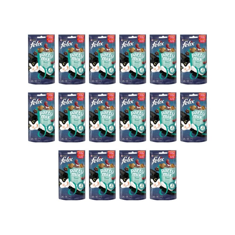 Przysmak dla kota FELIX Party Mix Ocean Łosoś z mintajem i pstrągiem 16 x 60 g