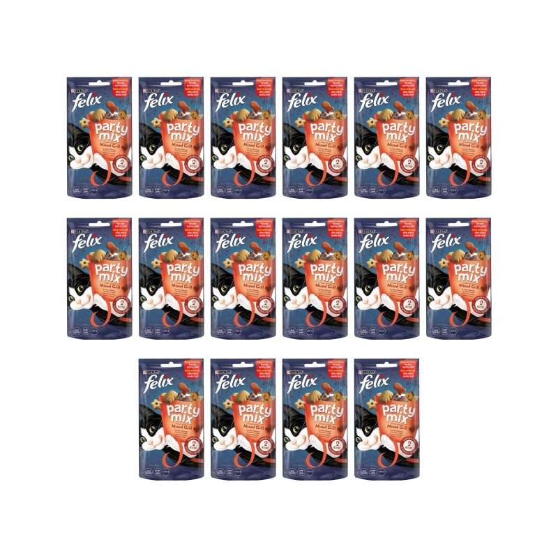 Przysmak dla kota FELIX Party Mix Mixed Wołowina z kurczakiem i łososiem 16 x 60 g